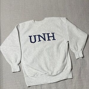 Vintage Champion Reverse Weave UNH Heather Grey Crewneck Sweatshirt XL Pullover